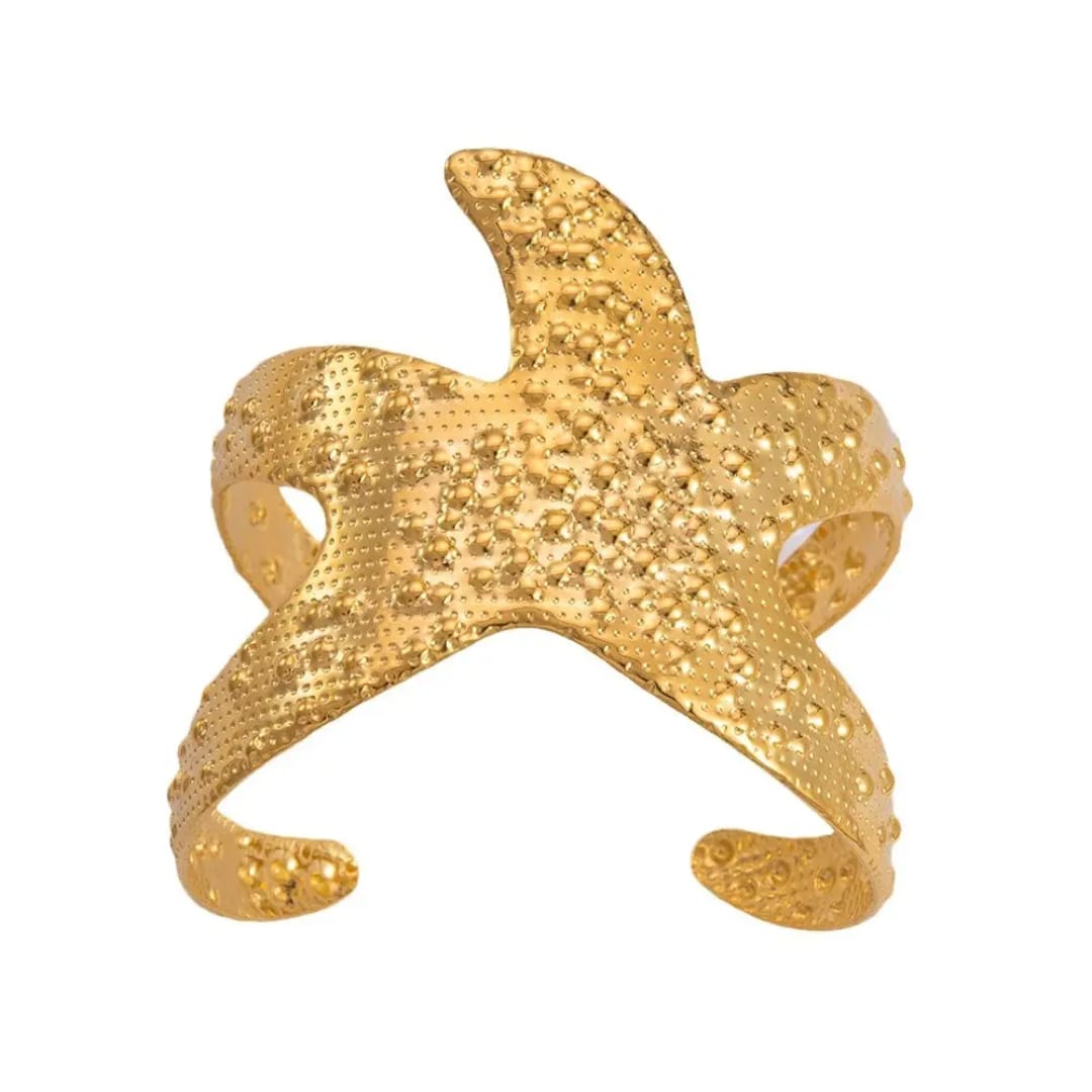 Star shaped ring 18k gold plated jewellery
