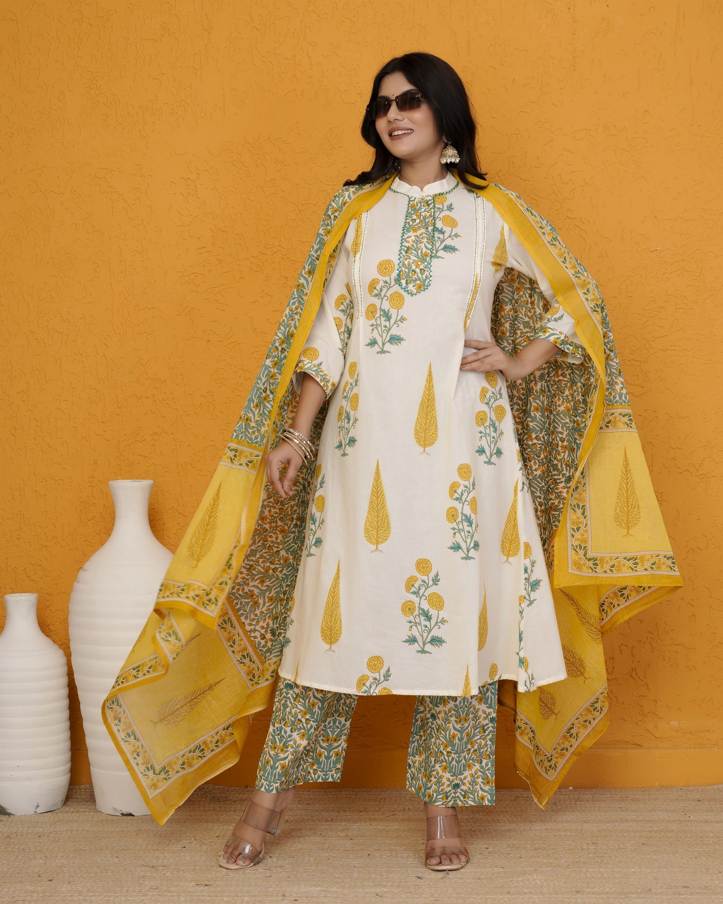 Block print cotton dress