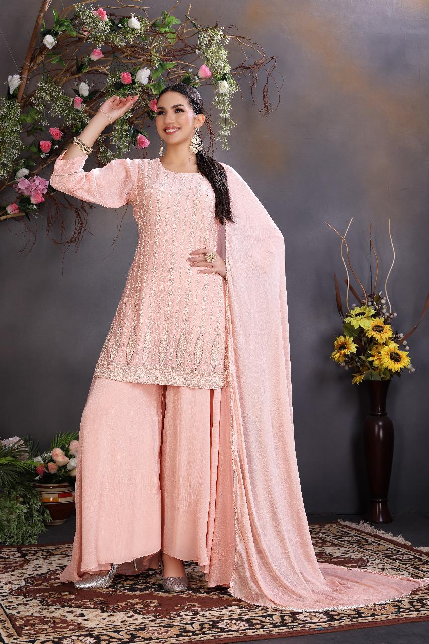 Chic palazo suit pink