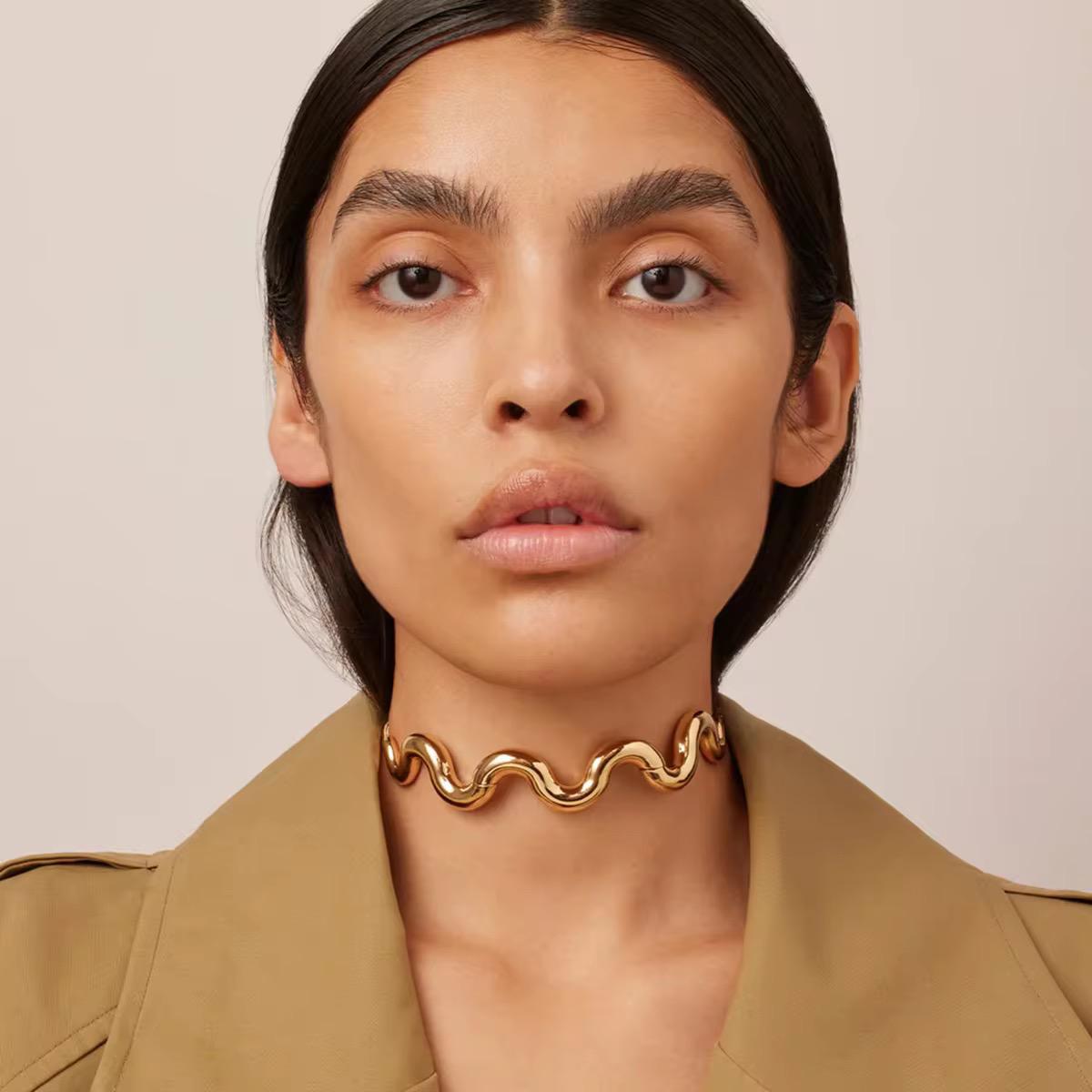 Zigzag necklace 18kt gold plated jewellery