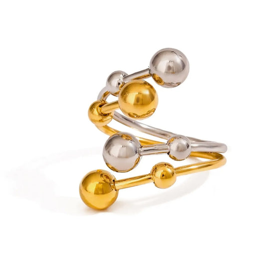 Silver gold studs ring to flaunt 18k gold plated jewellery