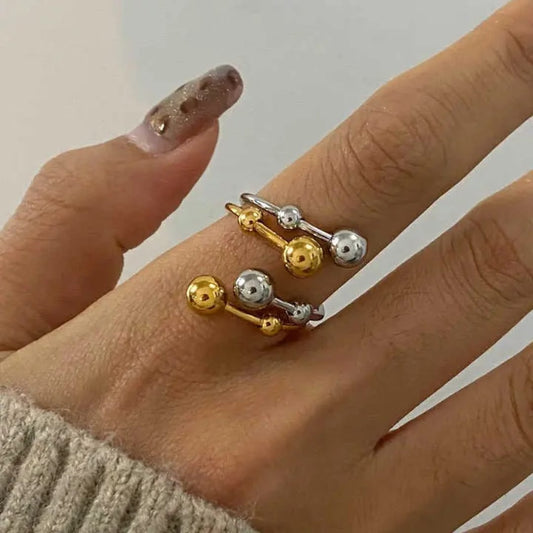 Silver gold studs ring to flaunt 18k gold plated jewellery