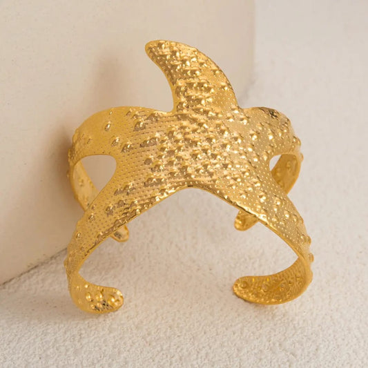 Star shaped ring 18k gold plated jewellery