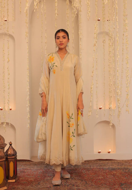 Anarkali tissue shimmer Anarkali dress