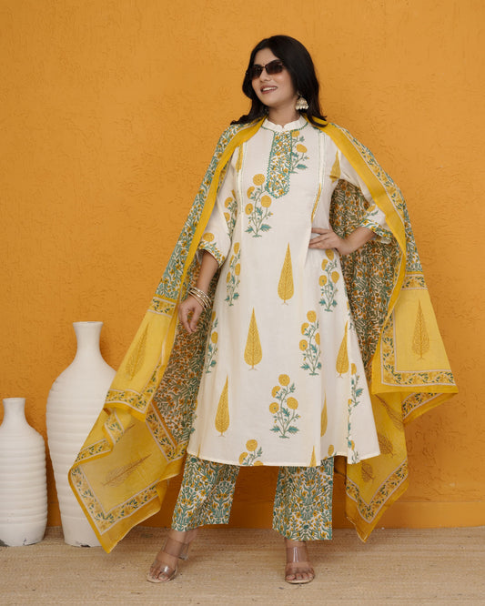 Block print cotton dress